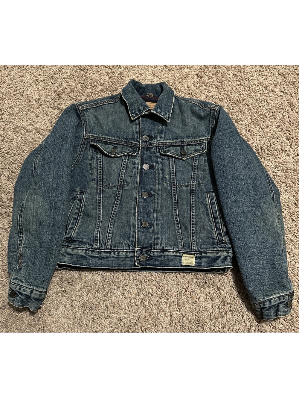 Women’s Vintage Y2K Abercrombie Denim Blue Jean Jacket (XS-Small?) Lined Cropped